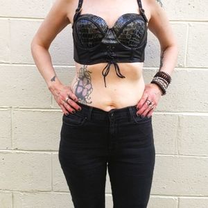 Black And Silver Bra Top